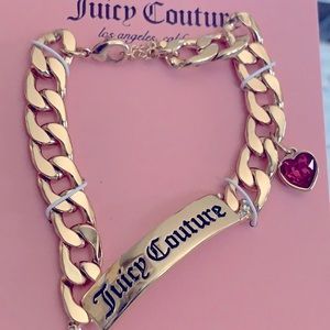 Juicy Couture- New Logo plaque link bracelet l